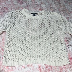 Forever 21 Cream Open Knit Sweater